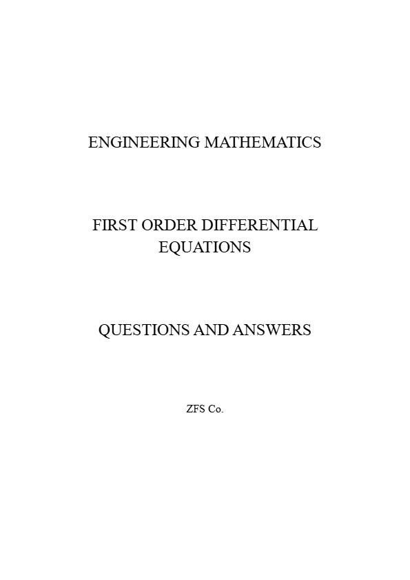 First Order Differential Equations Practice Questions and Answers
