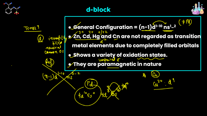 IIT JEE D and F block  short notes class 12