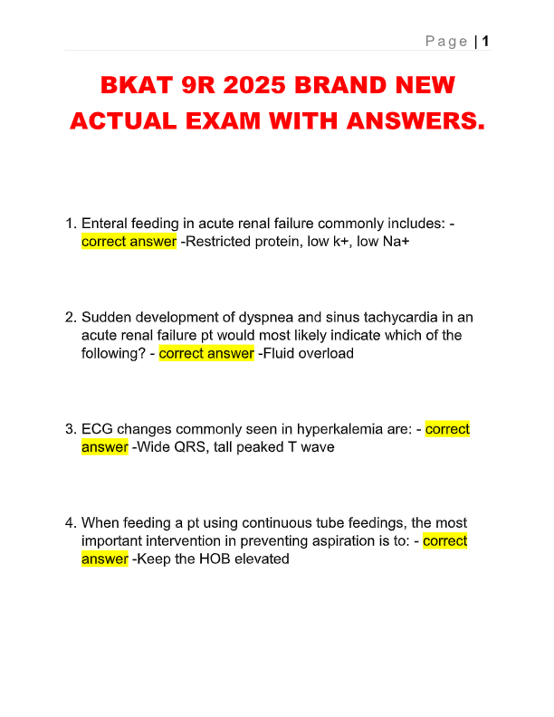 BKAT 9R 2025 Update: Complete Exam Set Questions & Verified Answers | 100% Accurate | Already Passed