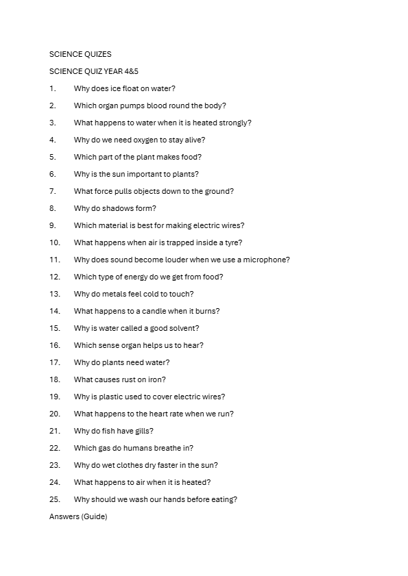 science quiz