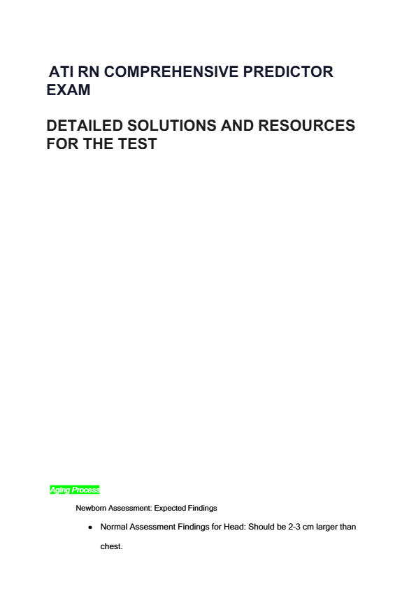 Ati rn comprehensive predictor exam