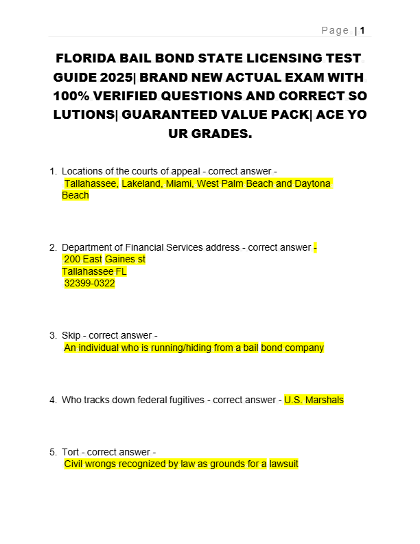 2025 Florida Bail Bonds Test Prep: 300 Practice Questions & Answers for FL Bail Bonds Agent License