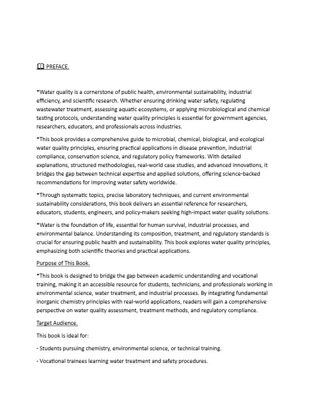 WATER QUALITY PRINCIPLES