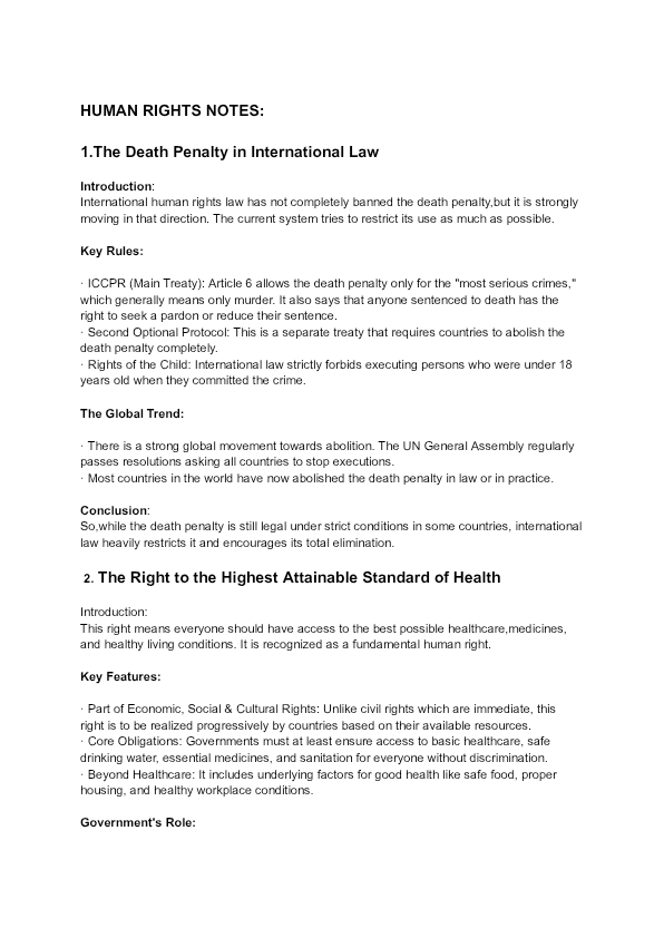Human rights notes