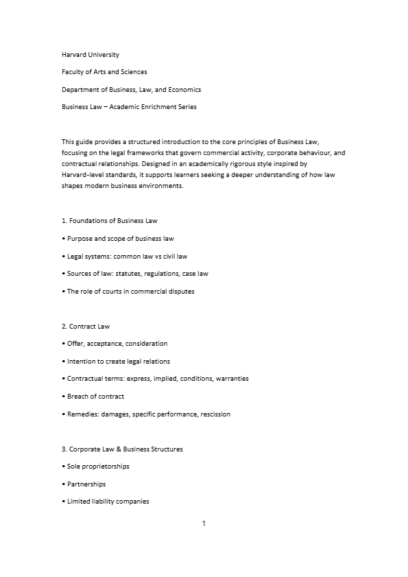 Harvard Business Law