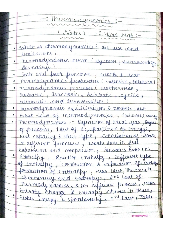 Class 11th chemistry "Thermodynamics"full complete notes for JEE and board exam