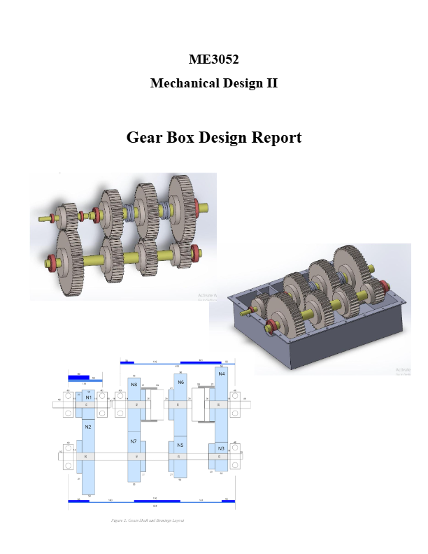 Complete Gearbox Design Report – Gear Selection, Shaft Design, Bearing Analysis, Keyway Calculations