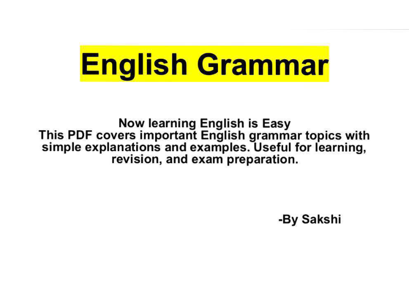 English Grammar