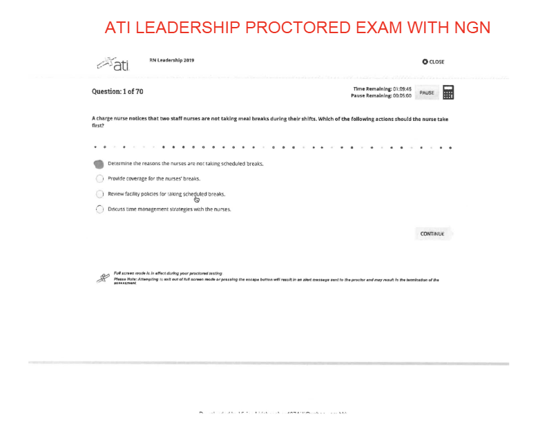 ATI RN Leadership Proctored Exam 2025 – NGN Questions & Correct Answers