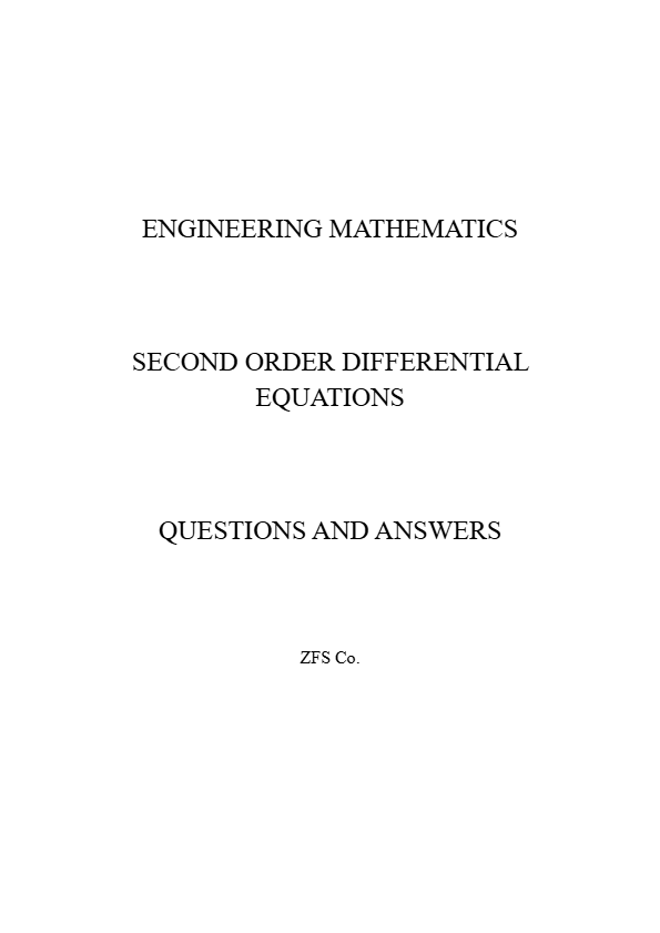 Second Order Differential Equations Practice Questions and Answers