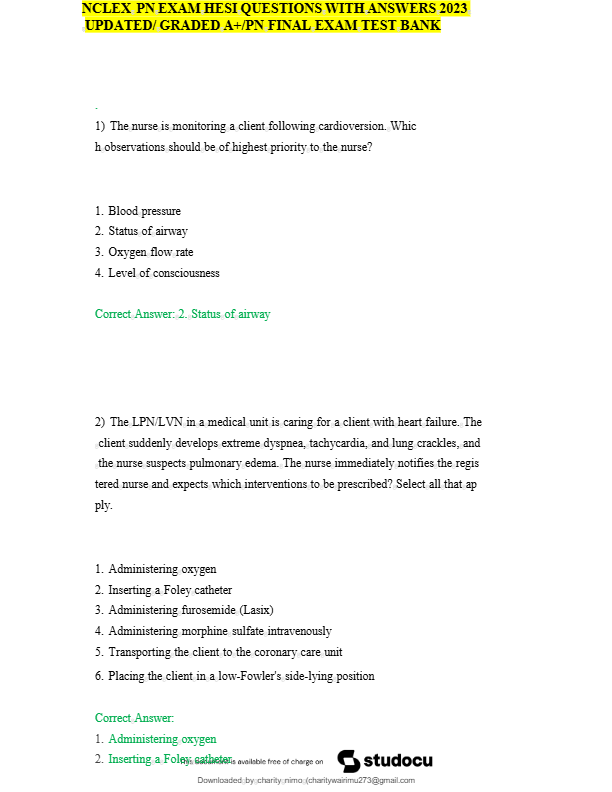 LPN HESI Exam Prep 2025: 400 Practice Questions & Verified Answers with Rationales