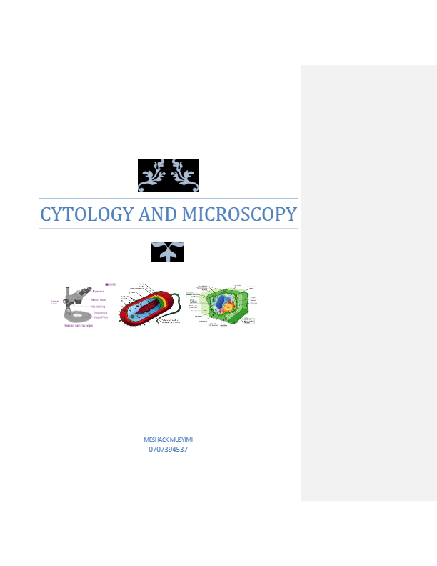 CYTOLOGY AND MICROSCOPY
