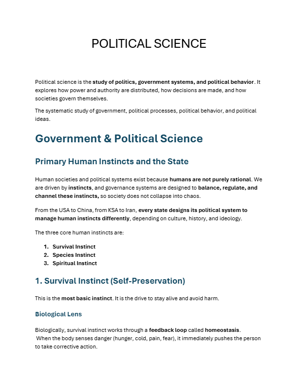 Political science Easy exam friendly Notes