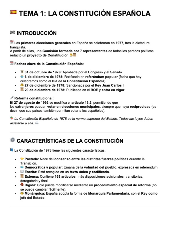 La constitución española
