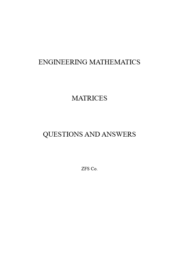 Matrices Practice Questions and Answers