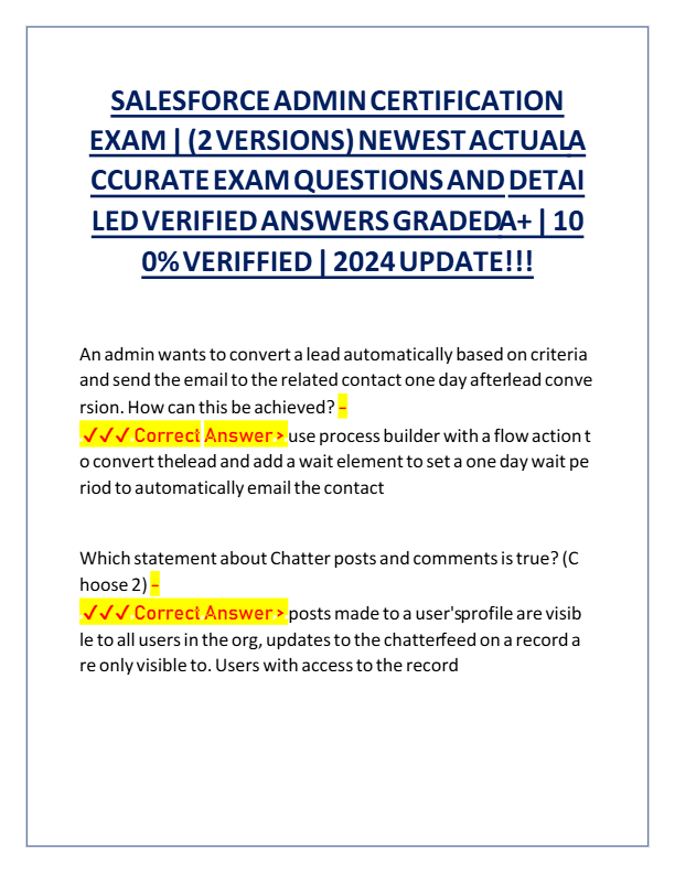 Salesforce Admin Certification Exam 2025: Newest Actual Questions & Verified Answers