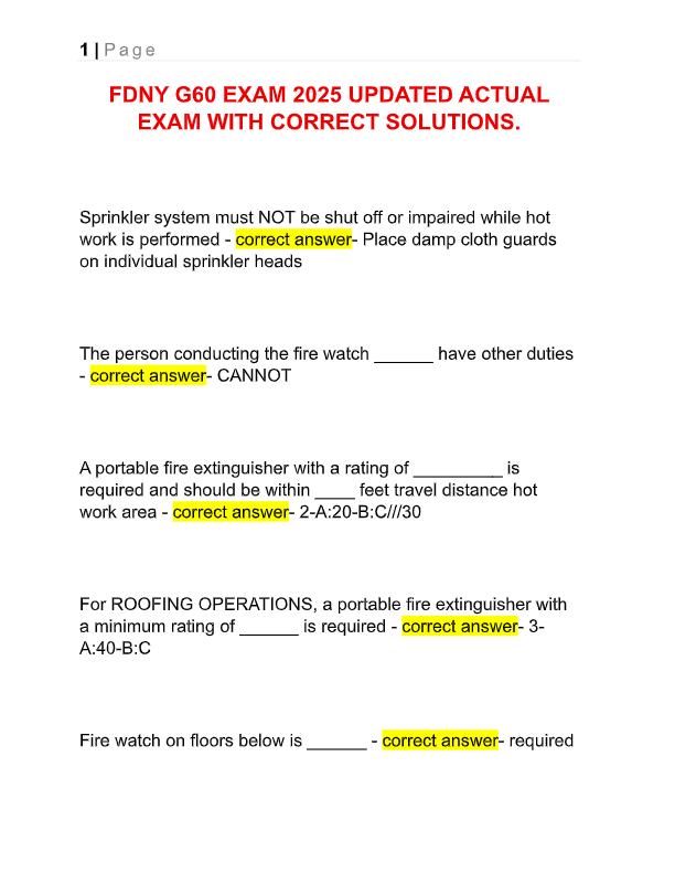 FDNY Exam Prep 2025–2026: 100% Pass Guarantee with Latest Questions & Answers Guide