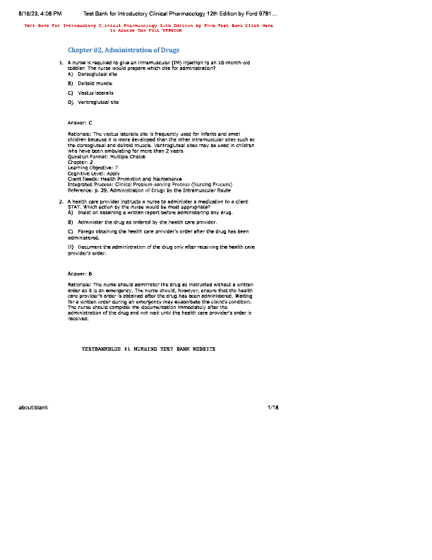 Pharmacology for the Primary Care Provider 4th Edition Test Bank – Chapters 1–73 | Edmunds &amp; Mayhew
