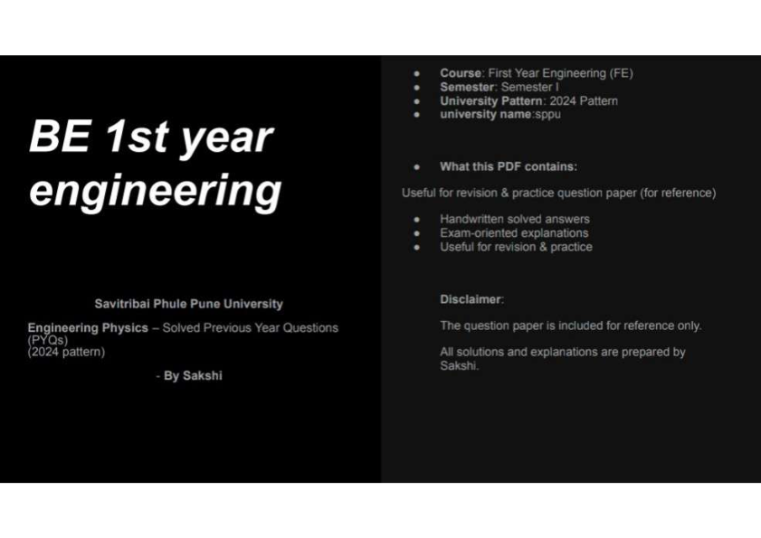 Engineering Physics – 2024 Pattern PYQs with Solved Answers (FE | SPPU)