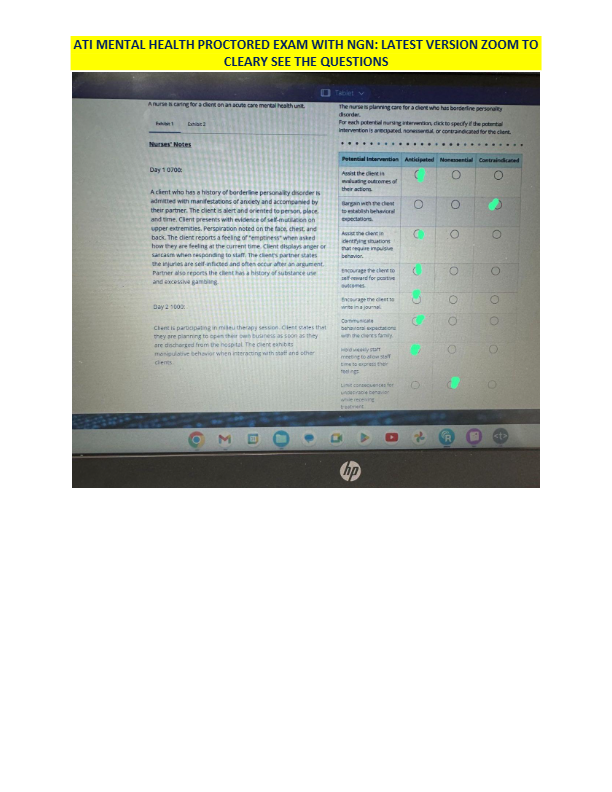 ATI Mental Health Proctored Exam – Latest NGN Version with Verified Questions