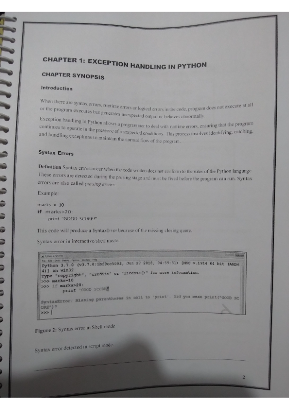 Exception handling in python