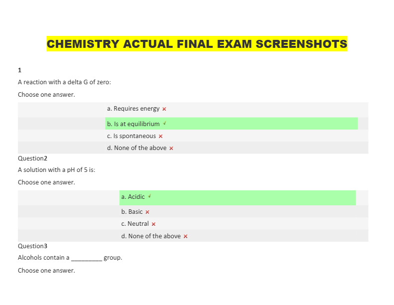 CHEMISTRY ACTUAL FINAL EXAM SCREENSHOTS