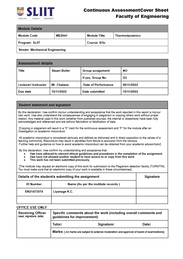 Thermodynamics – Marcet Boiler Experiment Report (Steam Boiler | Pressure–Temperature Study | ME2041