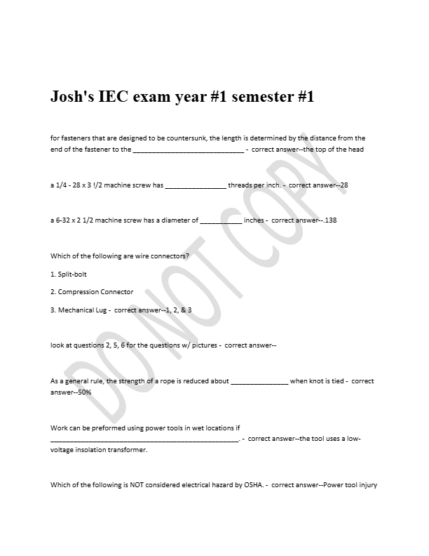 2025 IEC Year 1 Electrical Exam Prep – Actual Questions & Detailed Verified Answers | Graded A+