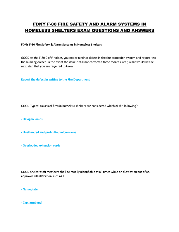FDNY Non-Fire Emergency Action Plan Director Exam Guide 2025 – Actual Questions & Revised Answers