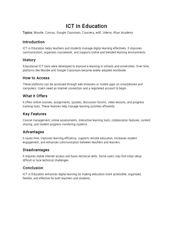Scope of ICT