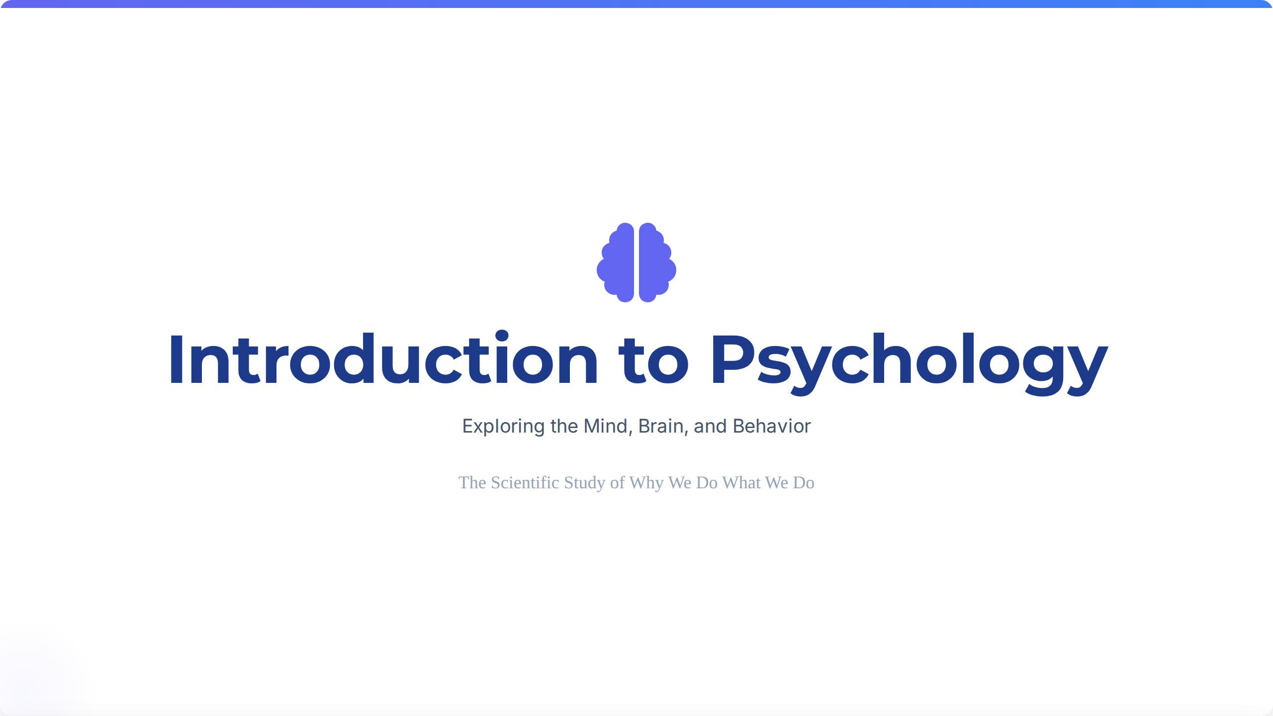 Introduction to Psychology: Mind, Behavior, and Core Concepts for Students