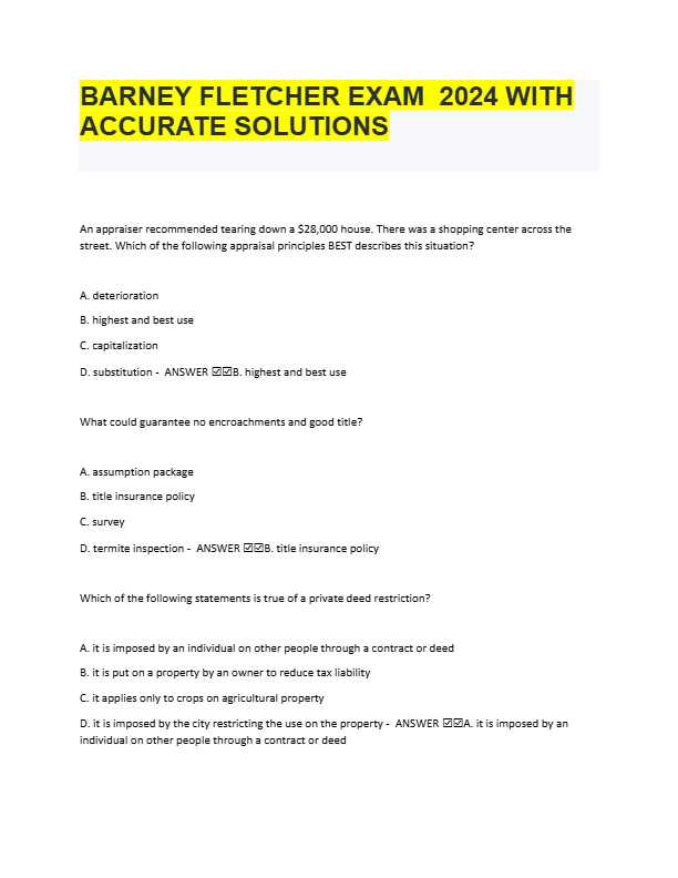 Barney Fletcher GA Real Estate Exam Prep 2025–2026 | 300+ Practice Questions & Detailed Answers