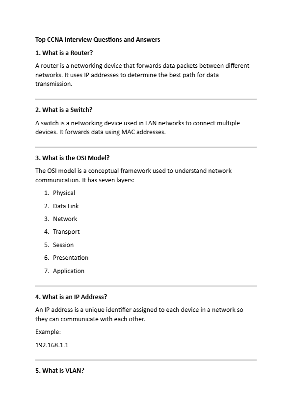 Top CCNA Interview Q&A for Quick Success