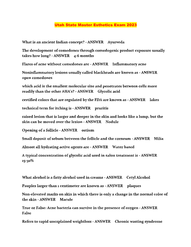 Utah Esthetics Instructor Exam 2025: Study Guide & Practice Test Questions