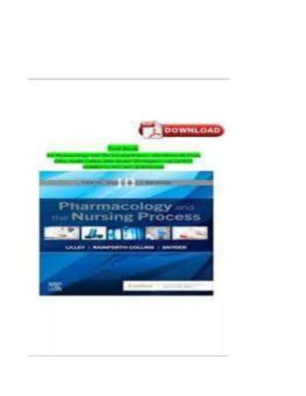 Test Bank for Pharmacology and the Nursing Process 9th Edition | Complete Nursing NCLEX Review & Pra