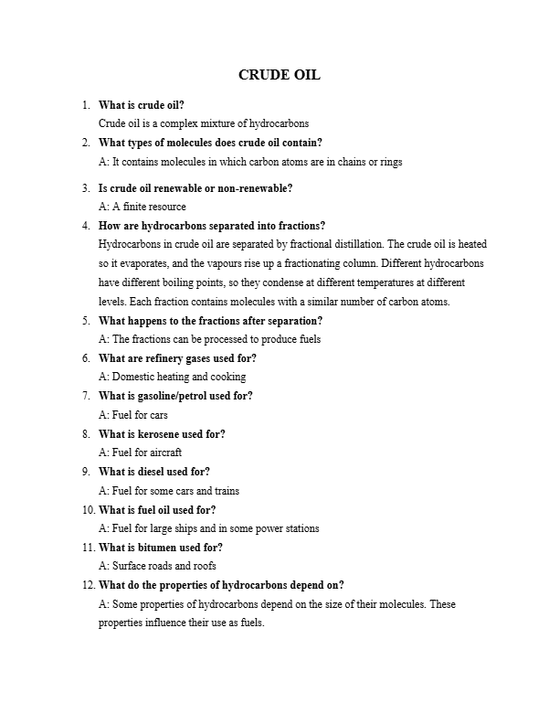 IGCSE/ GCSE EDEXCEL CHEMISTRY NOTES