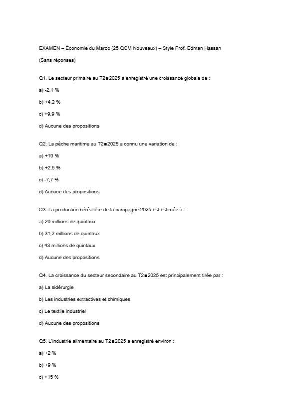 economie du maroc S3