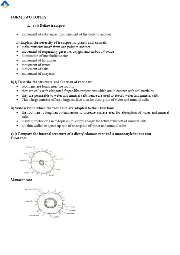 Form 2 Biology Complete Notes
