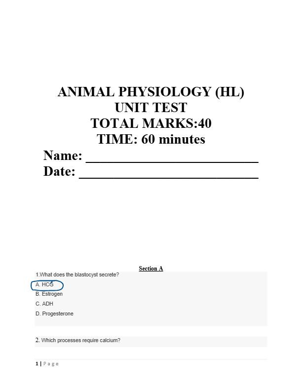 Animal Physiology 4th Edition Test Bank | Hill, Wyse & Anderson | Chapters 1–25