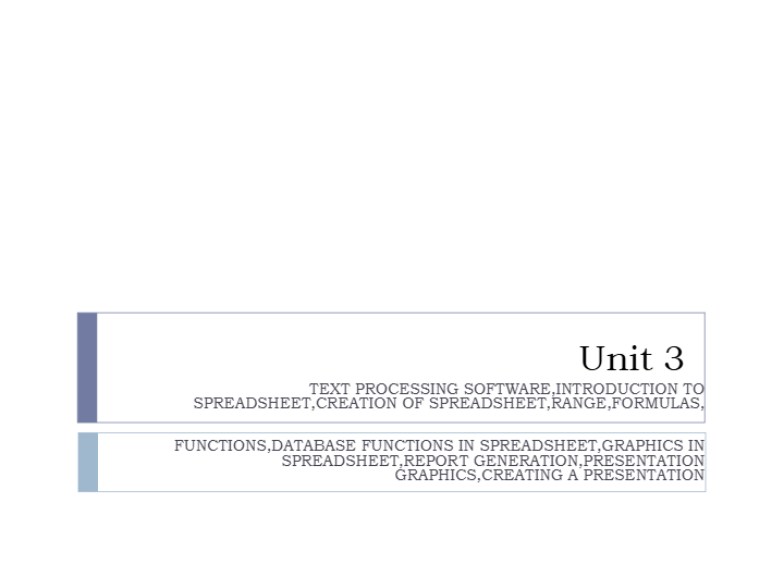 COMPUTER APPLICATION - UNIT 3 NOTES