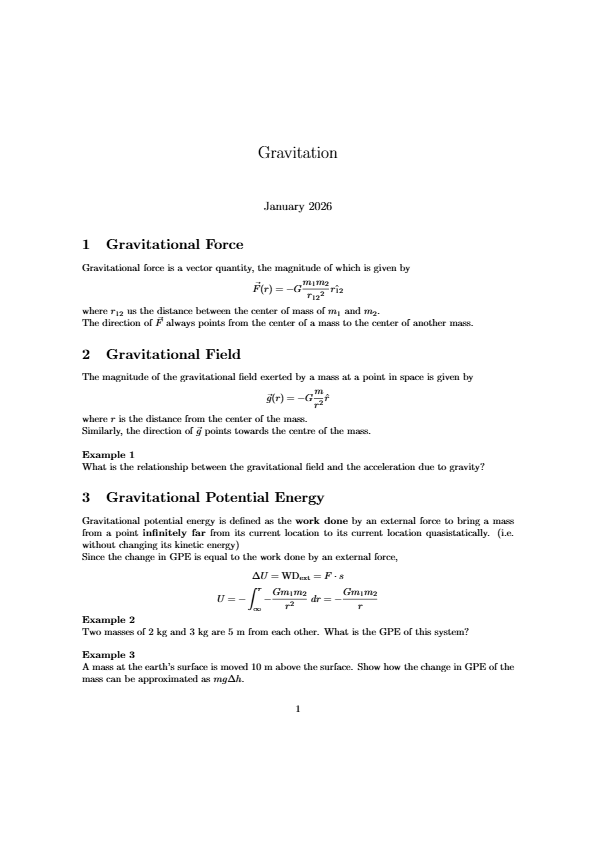 Classical Mechanics: Gravitation with Problems and Examples