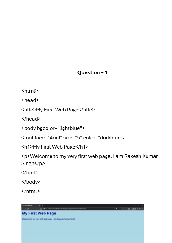 HTML Basics Assignment 1
