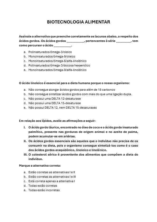 Biotecnologia Alimentar