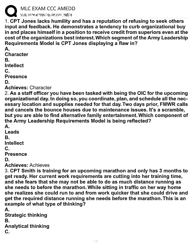 AMEDD CCC Exam Review 2025–2026 | Complete Study Guide & 100% Verified Answers