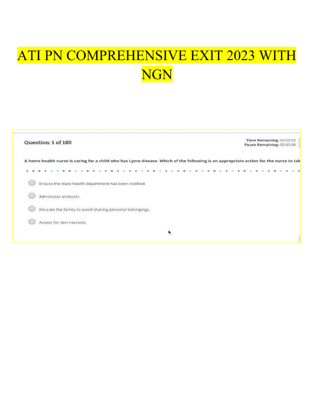 ATI PN COMPREHENSIVE EXIT EXAM 2025 RETAKE WITH NGN QUESTIONS(ACTUAL EXAM 2025 VERSION)