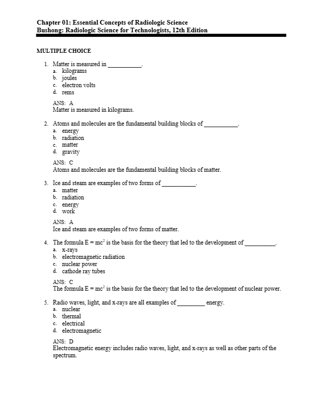 Bushong: Radiologic Science for Technologists, 12th Edition Chapter 1-40