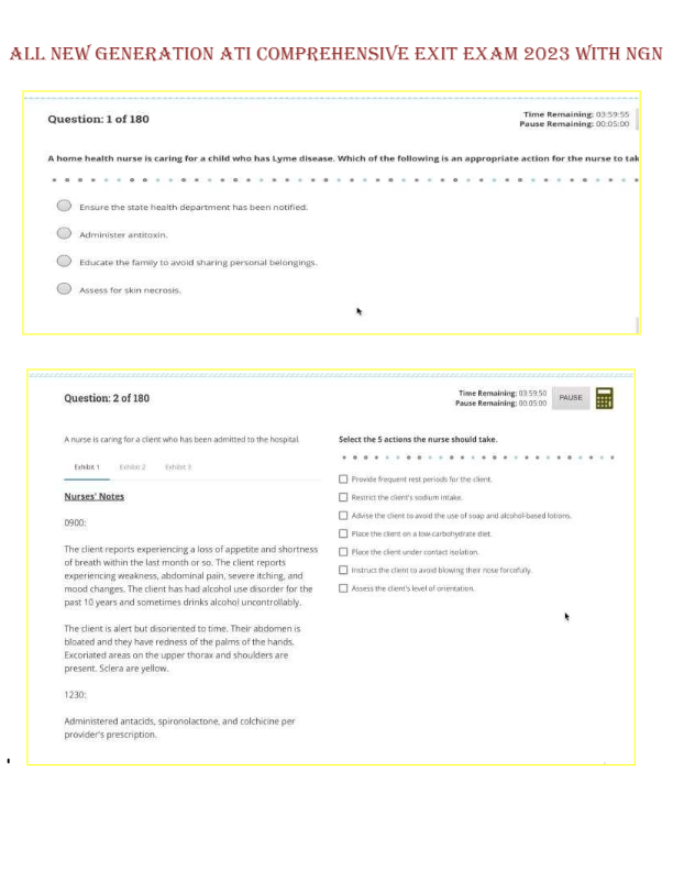 ATI COMPREHENSIVE EXIT EXAM WITH NGN FINAL UPDATED VERSION FOR 2025-2026 VERIFIED SOLUTIONS
