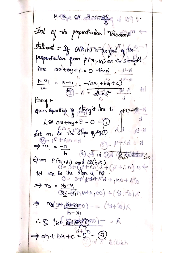 Foot of the Perpendicular and Image Point Theorem