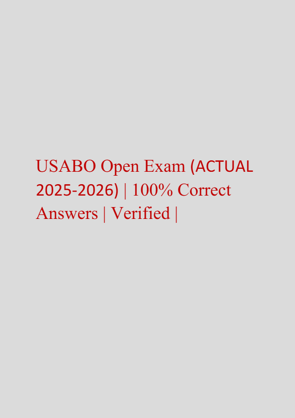 2025 USABO Open Exam Guide: Complete Questions & Verified Answers | Biology Olympiad Prep