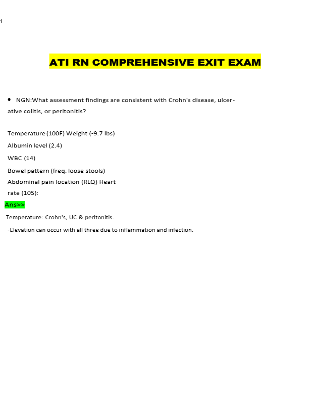 ATI RN COMPREHENSIVE EXIT EXAM
